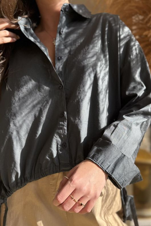 Paloma French Tuck Shirt Charcoal